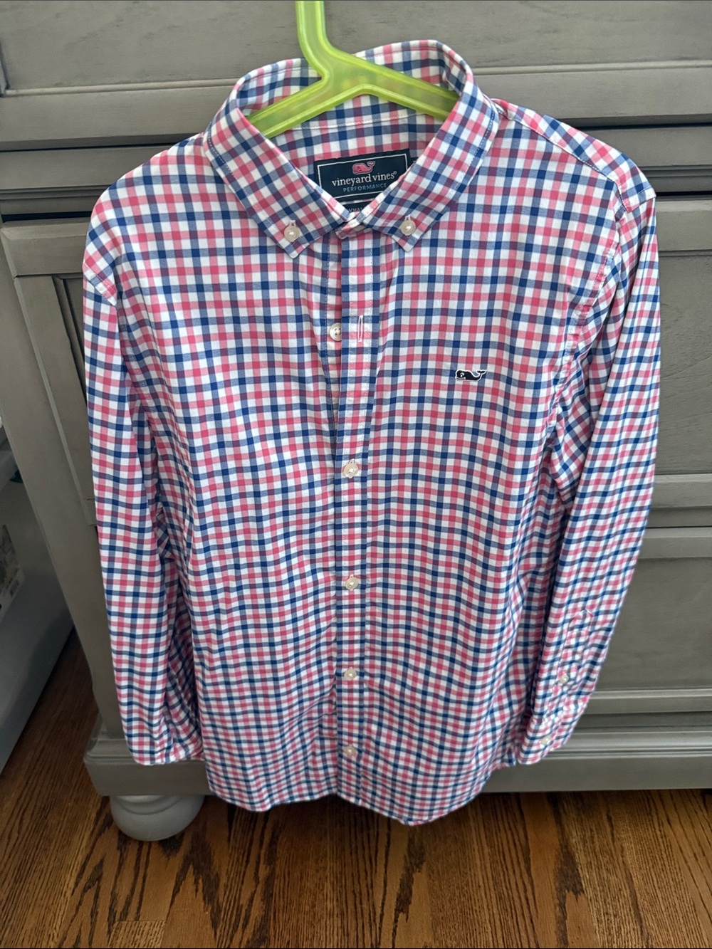 Vineyard Vines Boy’s Red, Blue & White Checked Button-Down Shirt